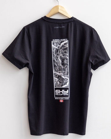 SKY TYPOGRAPHY MAP T-SHIRT BLACK